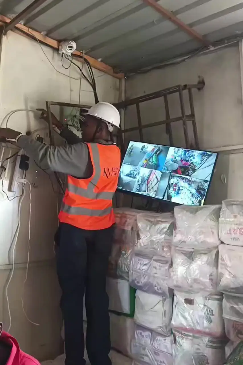 CCTV system installation on site