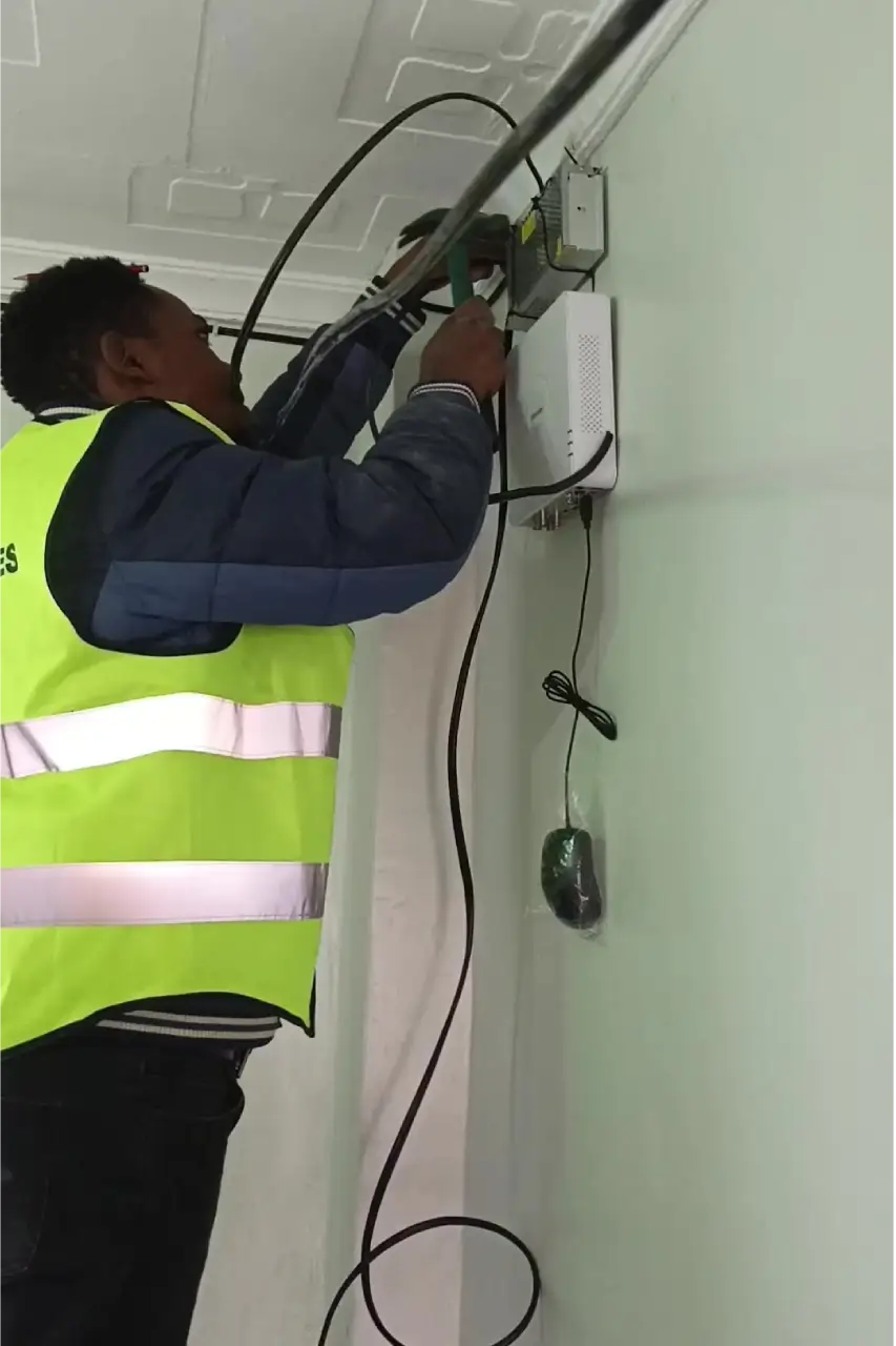 Electric fencing installation in progress